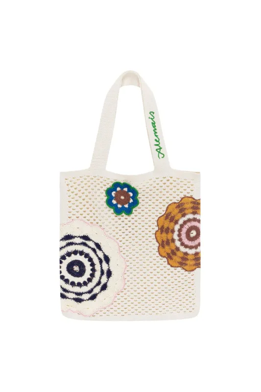 ELMA CREAM CROCHET TOTE EXCLUSIVE sold by Alemais