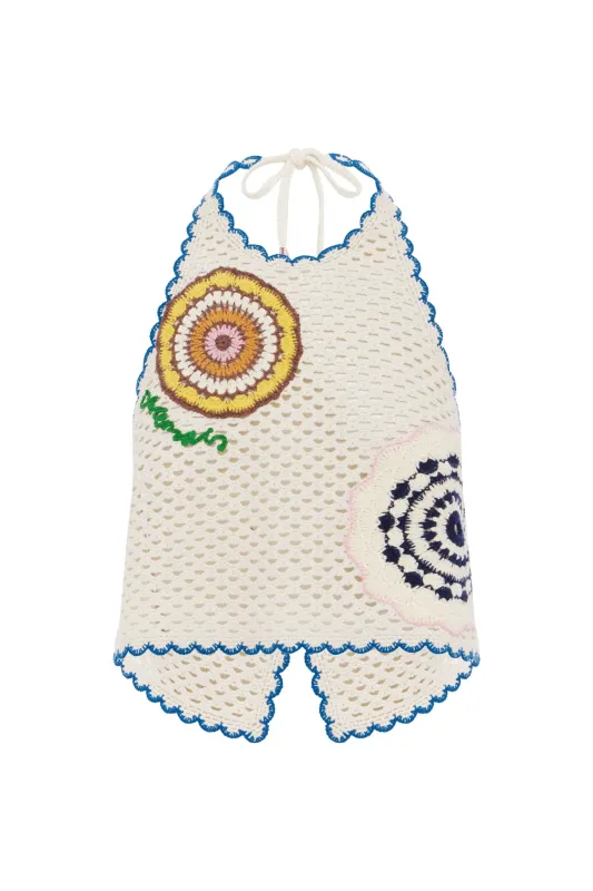 ELMA CREAM HALTER TOP EXCLUSIVE sold by Alemais