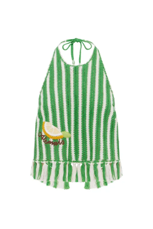 SUNDAE GREEN HALTER TOP EXCLUSIVE sold by Alemais