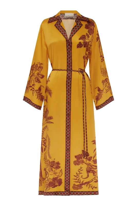 BANANA BLOSSOM SILK SHIRTDRESS made by Alemais
