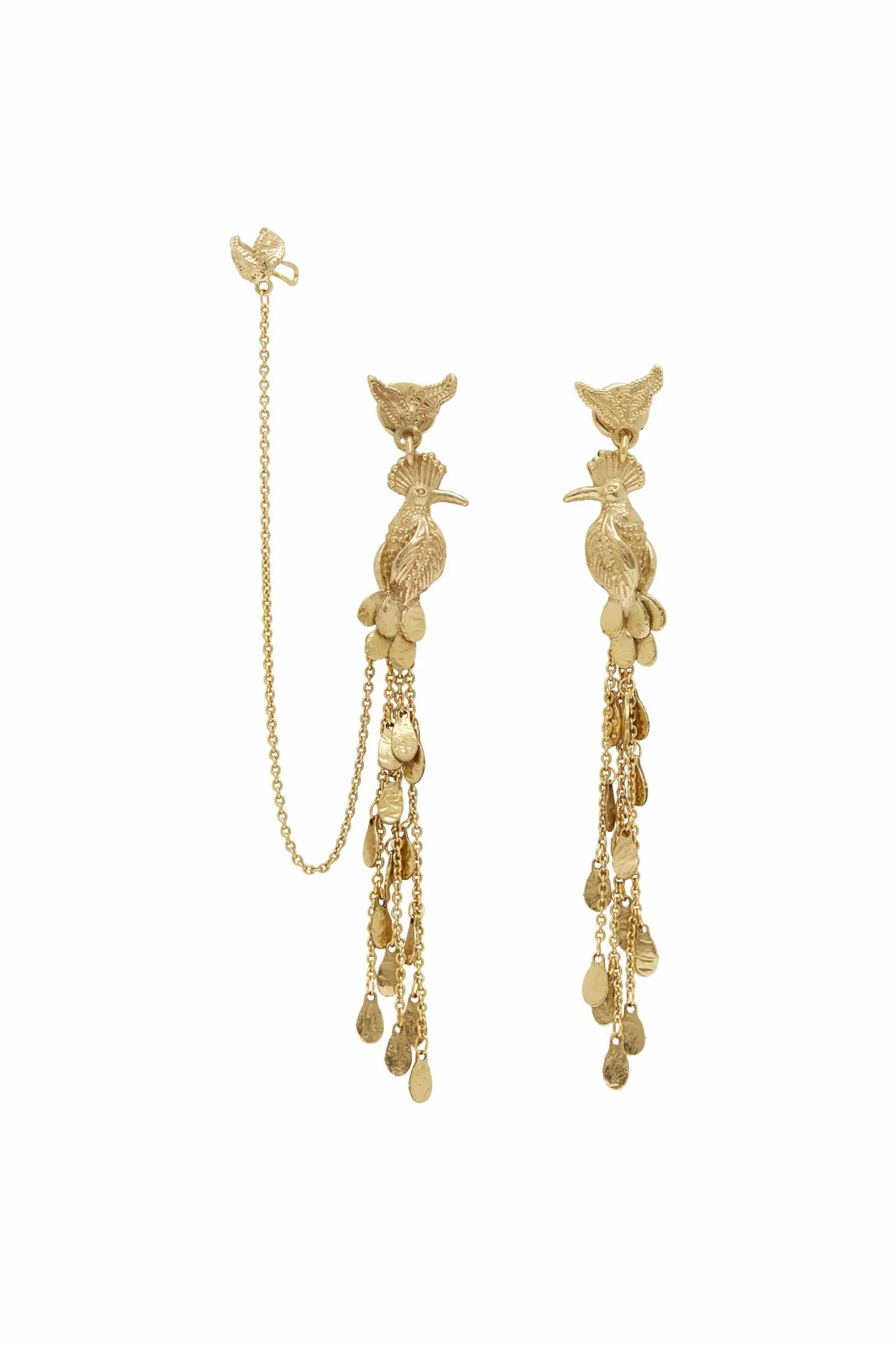 JEM BIRD TASSEL CHAIN DROP EARRINGS sold by Alemais