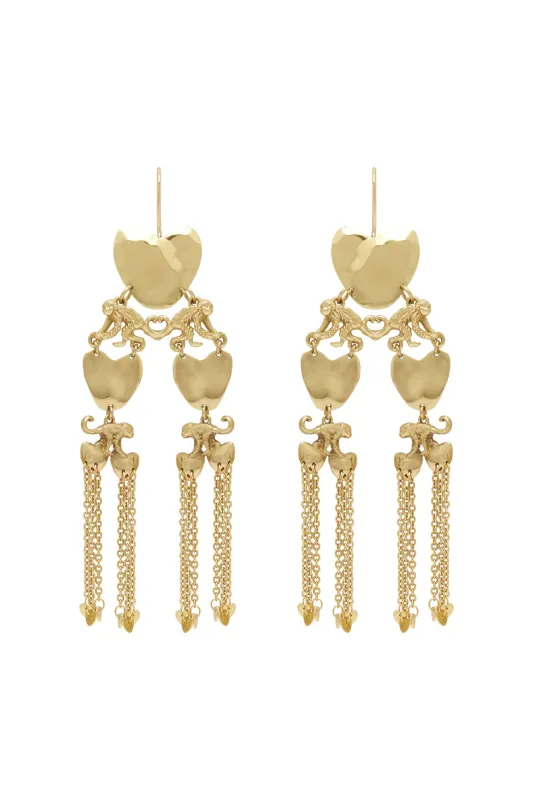 JEM HEART MONKEY DROP EARRINGS sold by Alemais