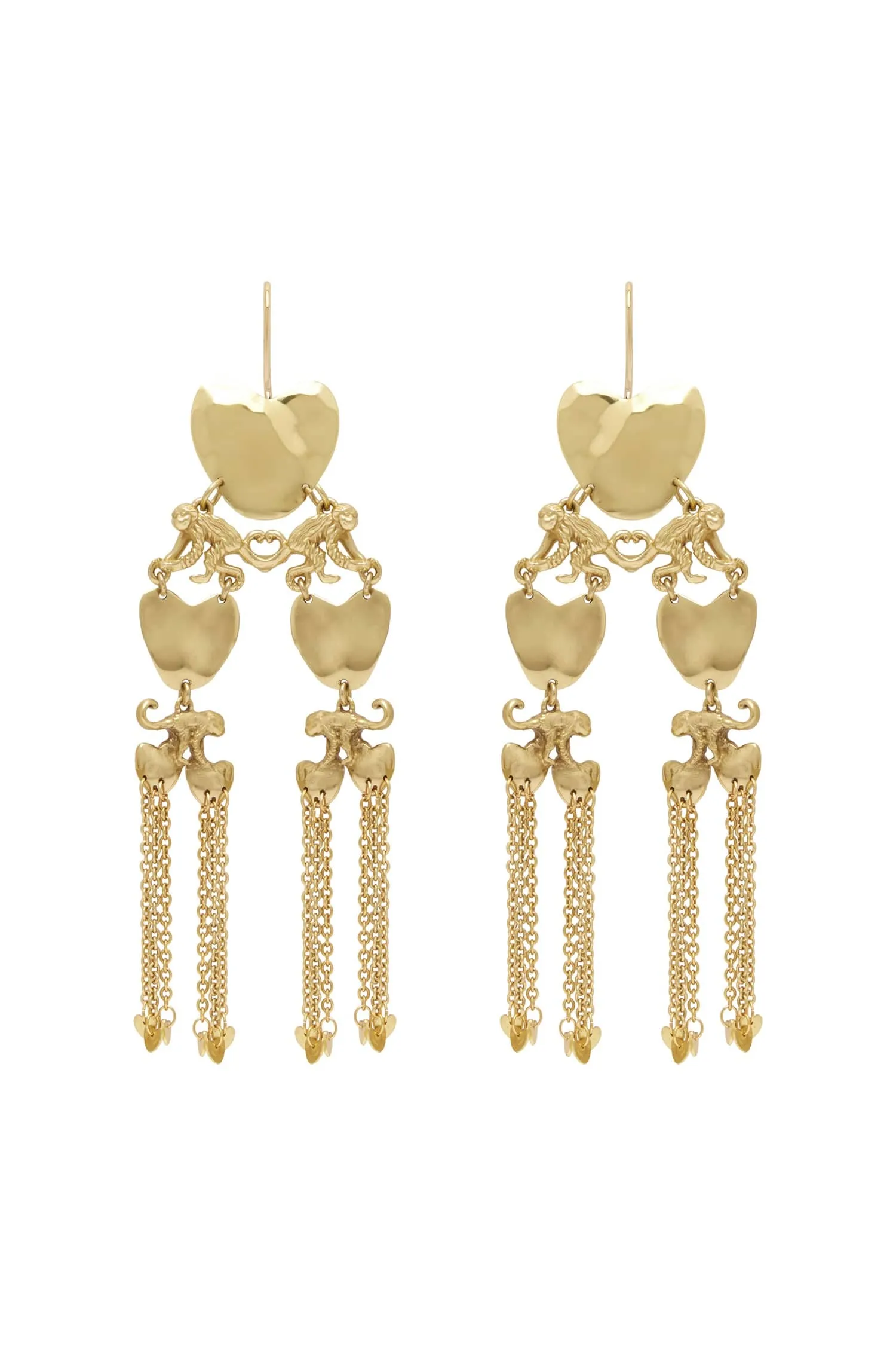JEM HEART MONKEY DROP EARRINGS sold by Alemais