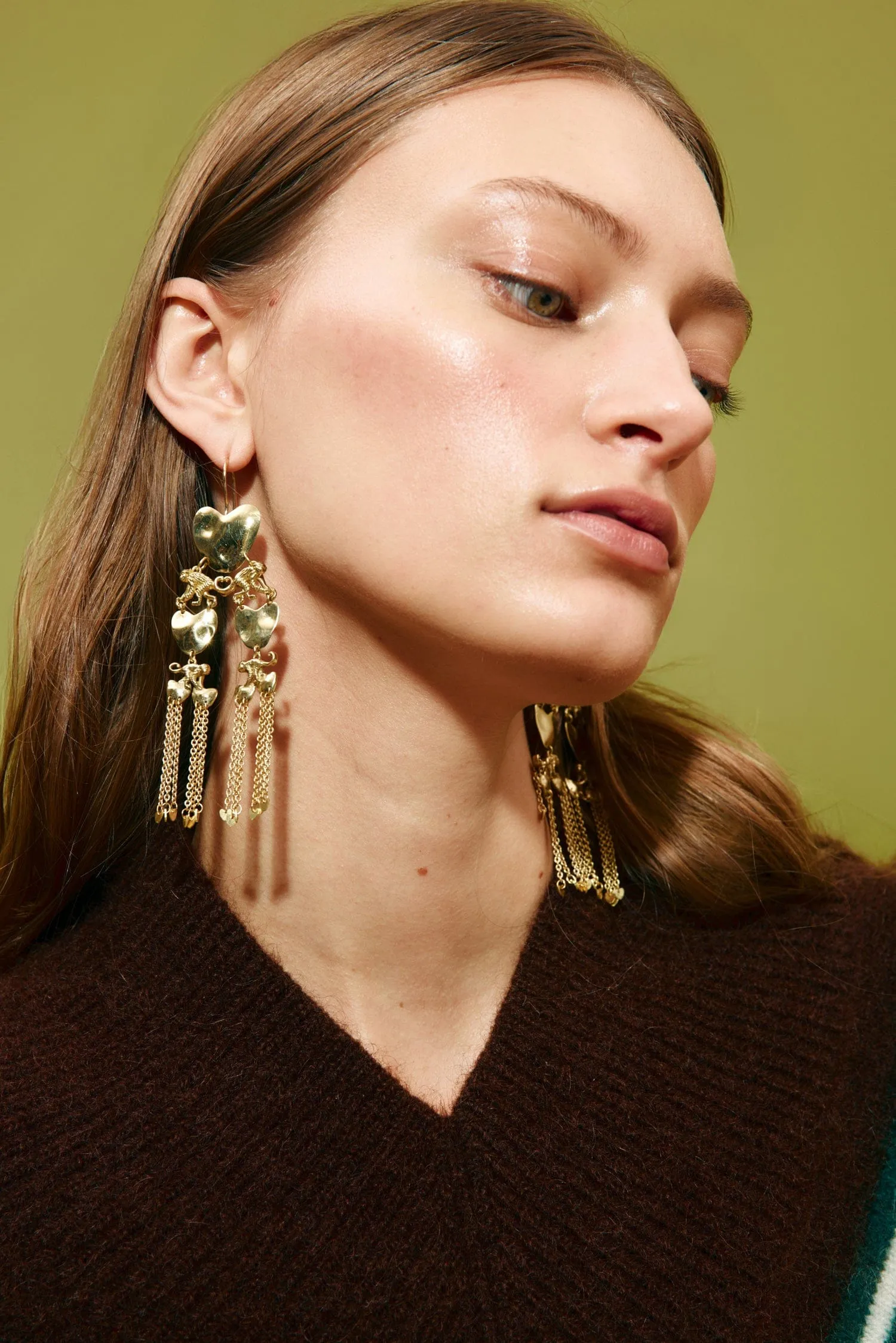 JEM HEART MONKEY DROP EARRINGS sold by Alemais product image thumbnail 2