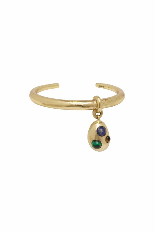 JEM RAINBOW STONE EGG DROP BANGLE made by Alemais