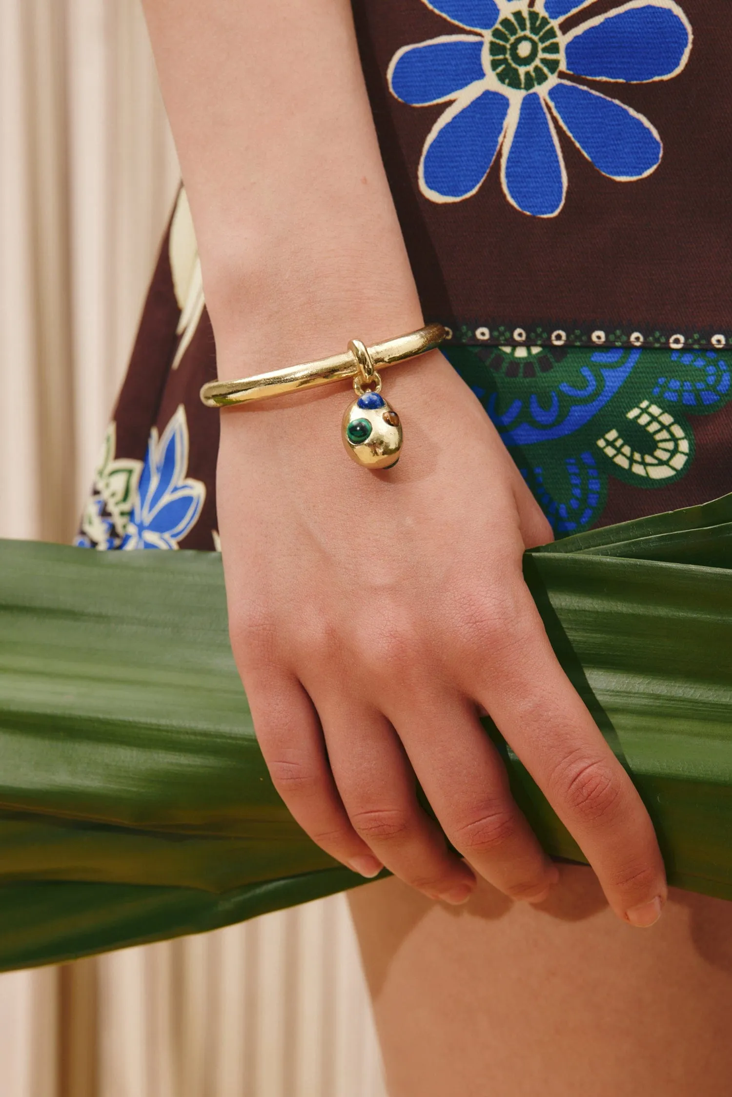 JEM RAINBOW STONE EGG DROP BANGLE sold by Alemais product image thumbnail 2