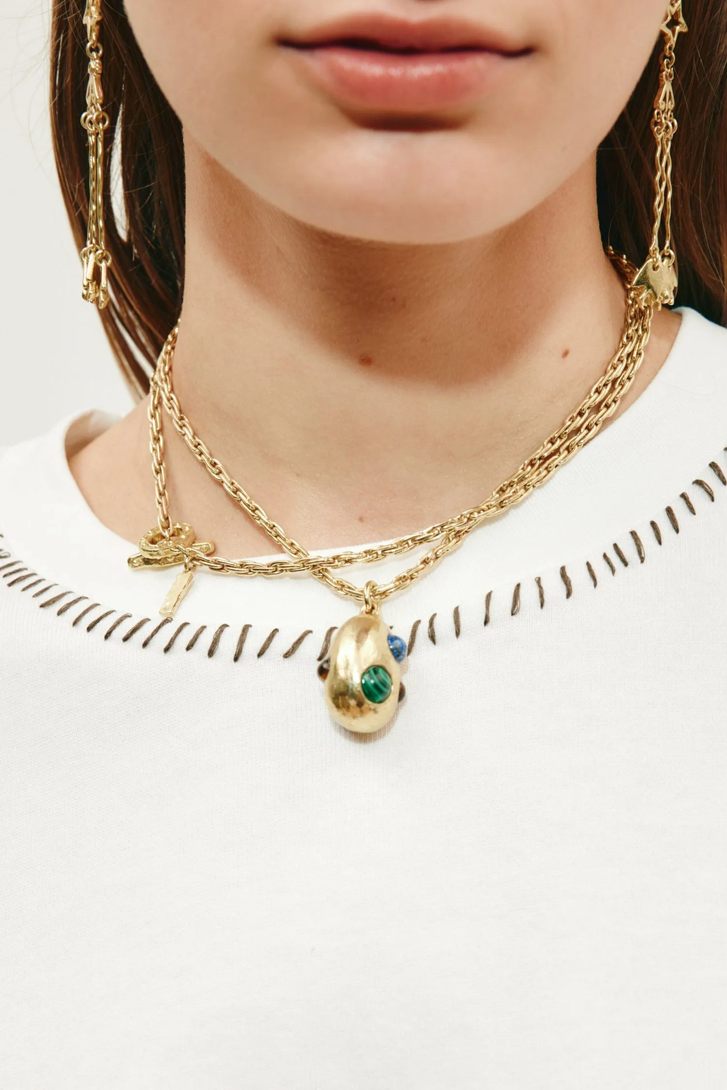 JEM RAINBOW STONE EGG PENDANT sold by Alemais product image thumbnail 3