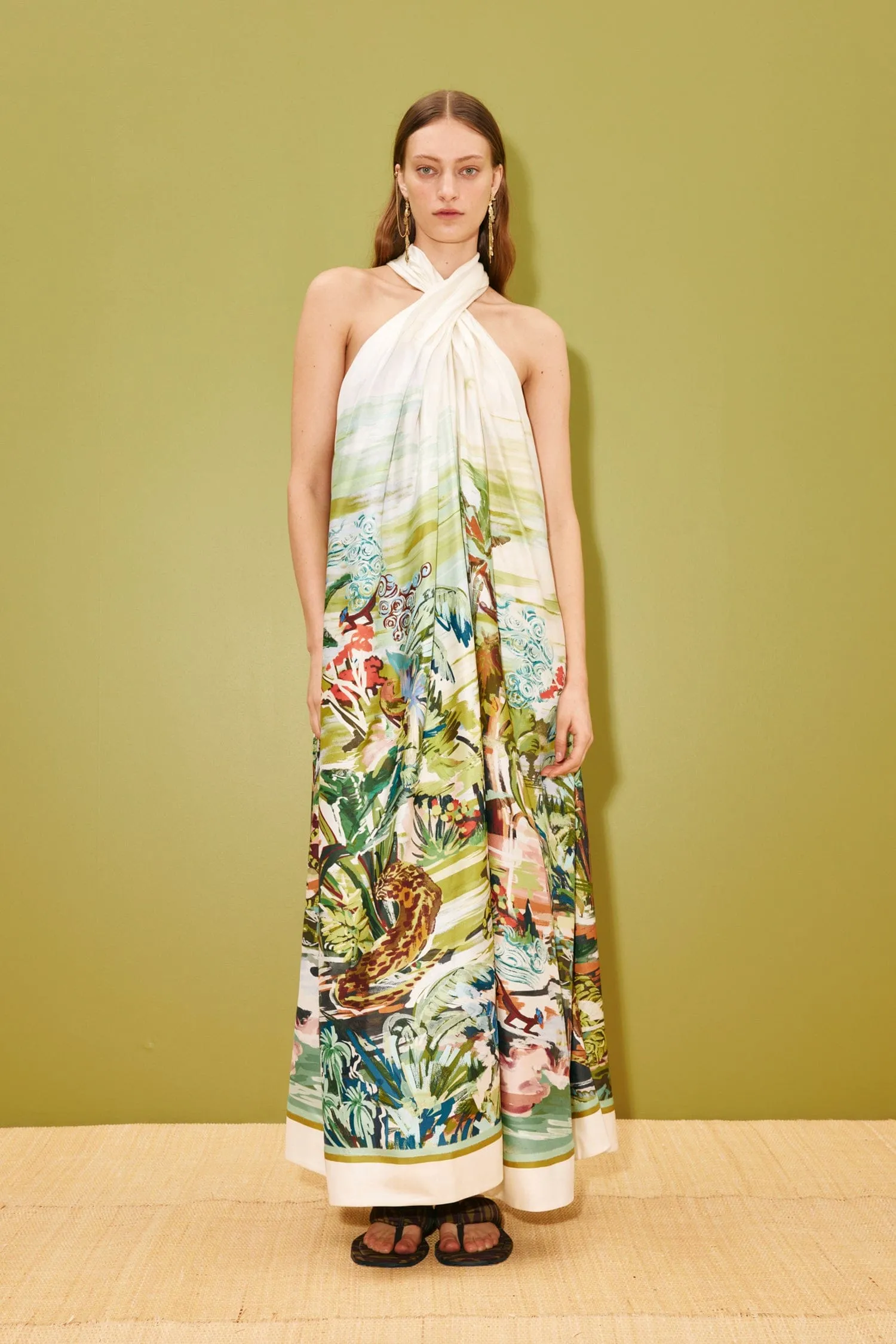 JUNGLE BOOGIE SILK HALTER DRESS sold by Alemais product image thumbnail 2