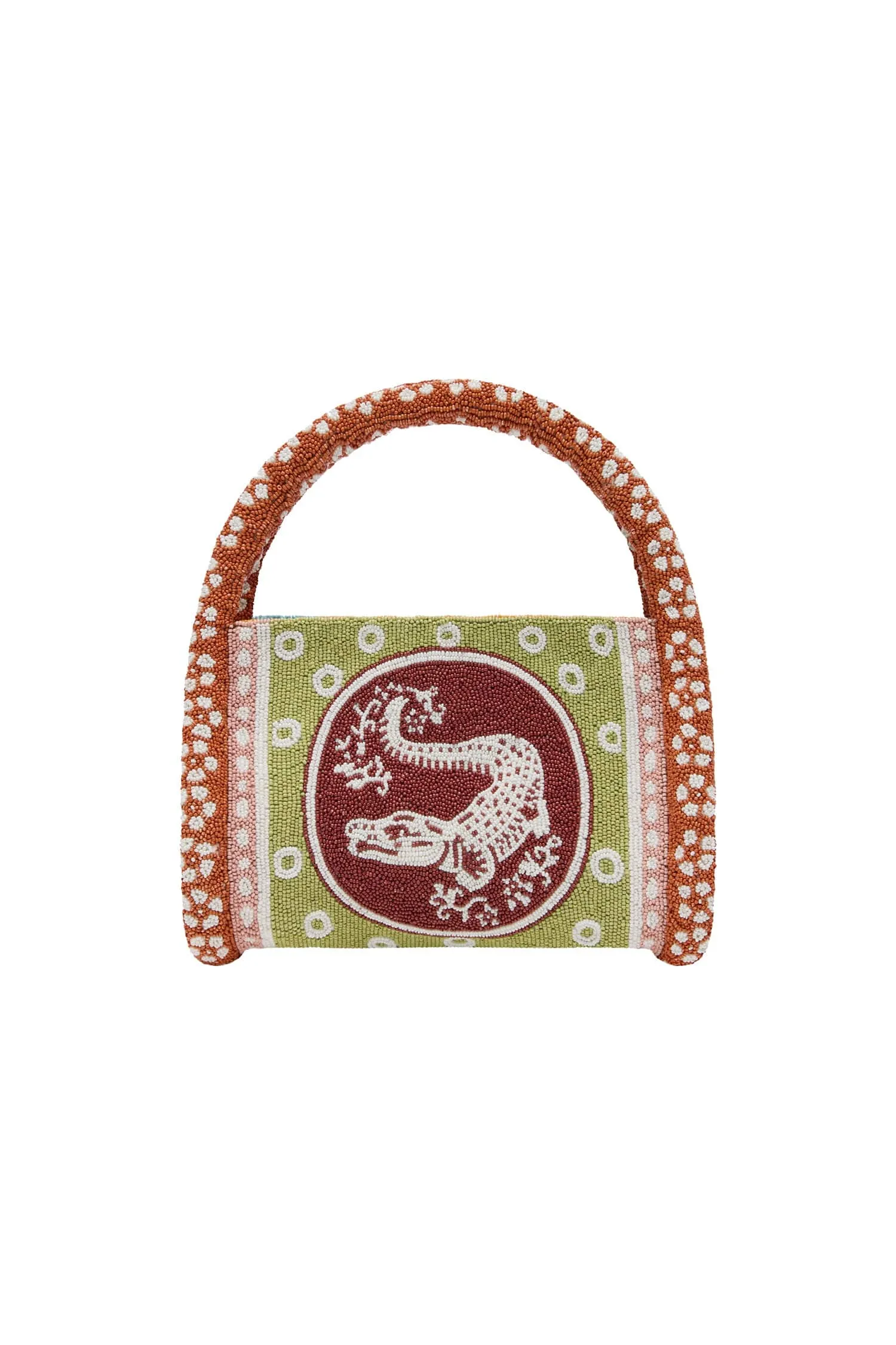 ALBERTA BEADED MINI BARREL BAG sold by Alemais