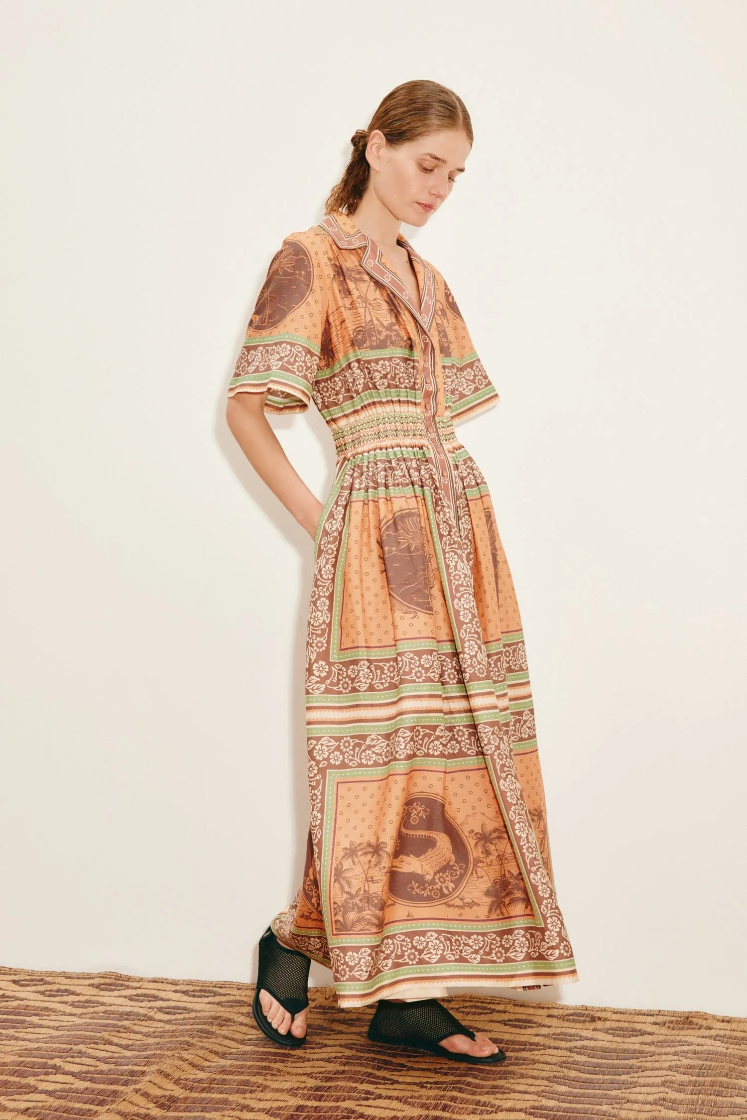 ALBERTA SMOCKED SHIRTDRESS sold by Alemais product image thumbnail 3