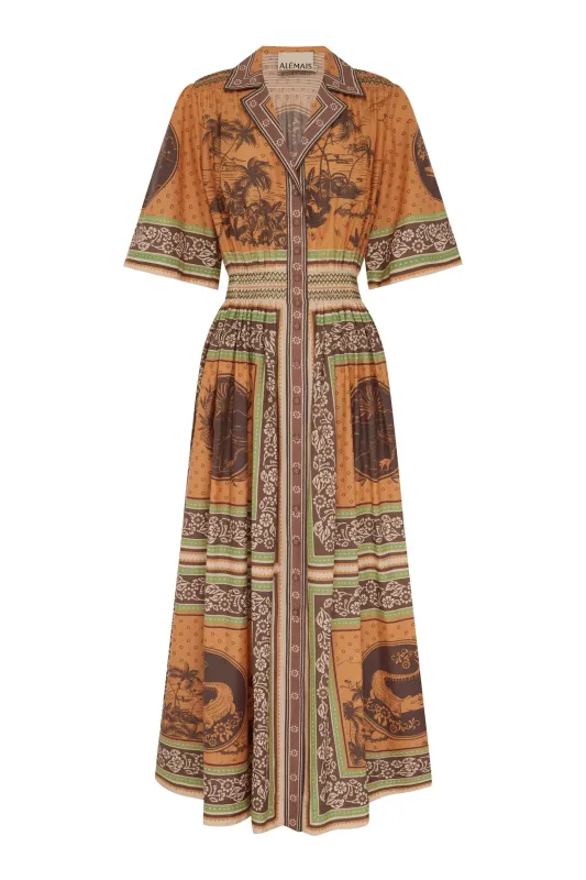 ALBERTA SMOCKED SHIRTDRESS made by Alemais