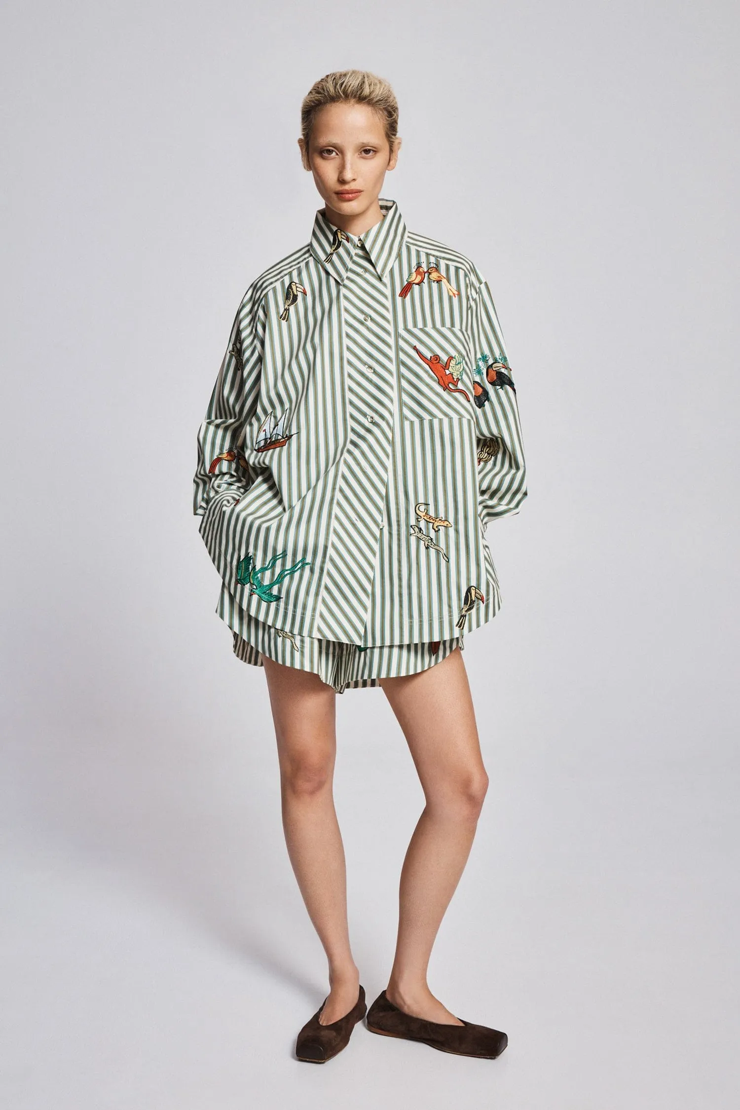 BISOU EMBROIDERED LONG SLEEVE SHIRT sold by Alemais product image thumbnail 2