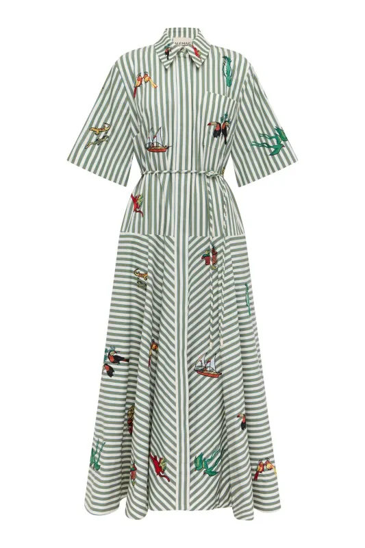 BISOU EMBROIDERED SHIRTDRESS made by Alemais