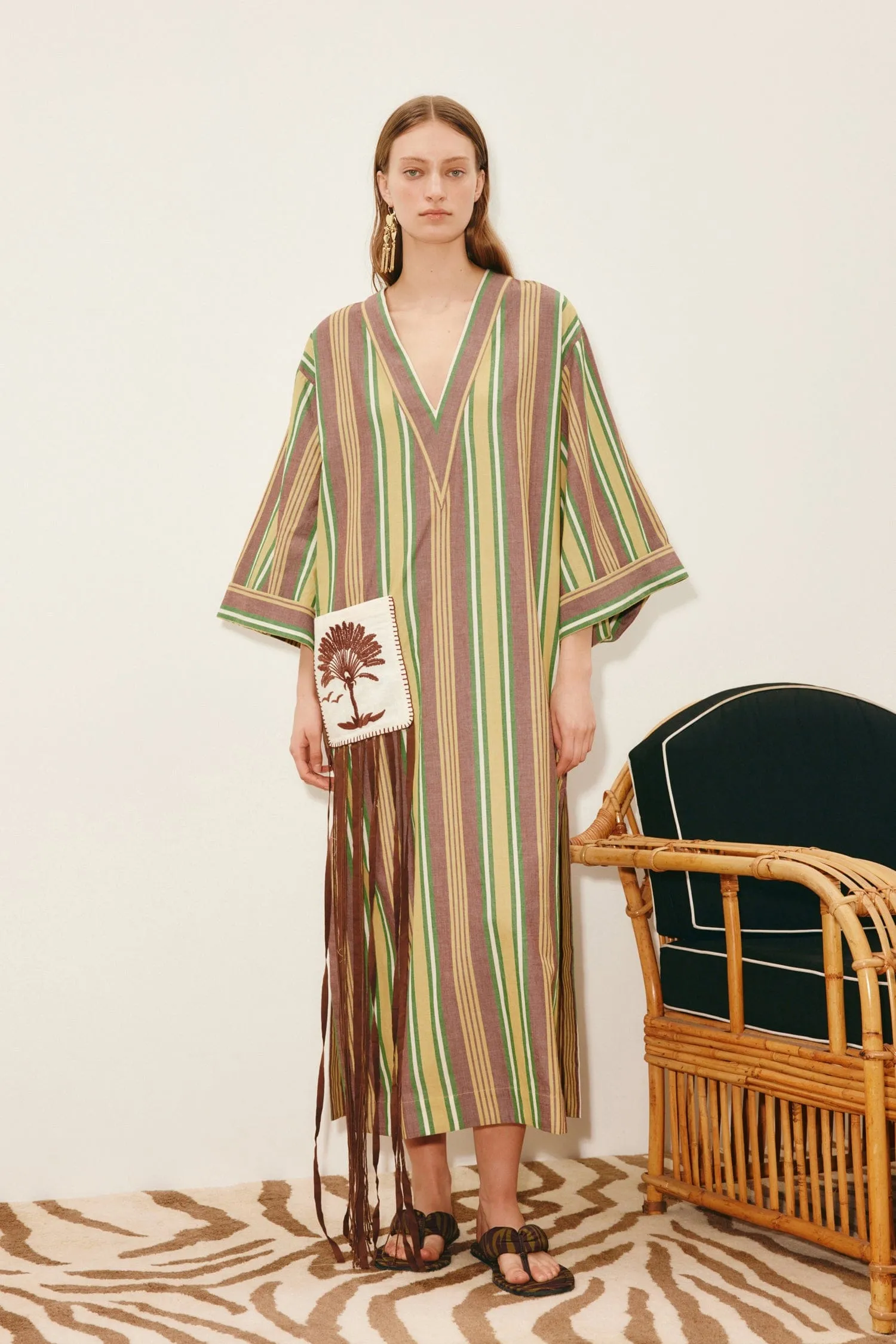 CLOVER V NECK MIDI DRESS sold by Alemais product image thumbnail 2