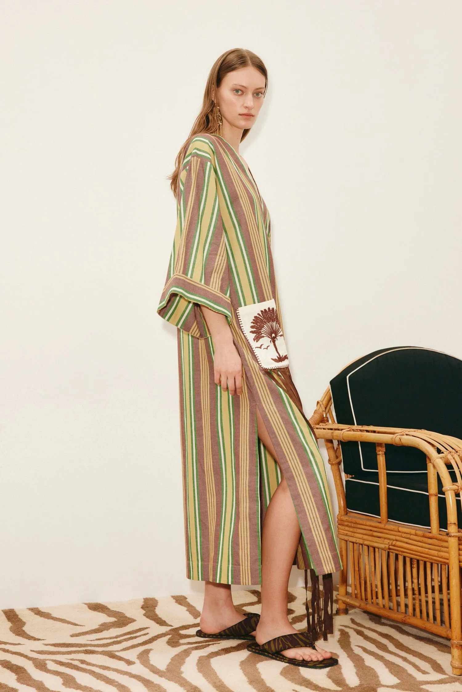 CLOVER V NECK MIDI DRESS sold by Alemais product image thumbnail 3