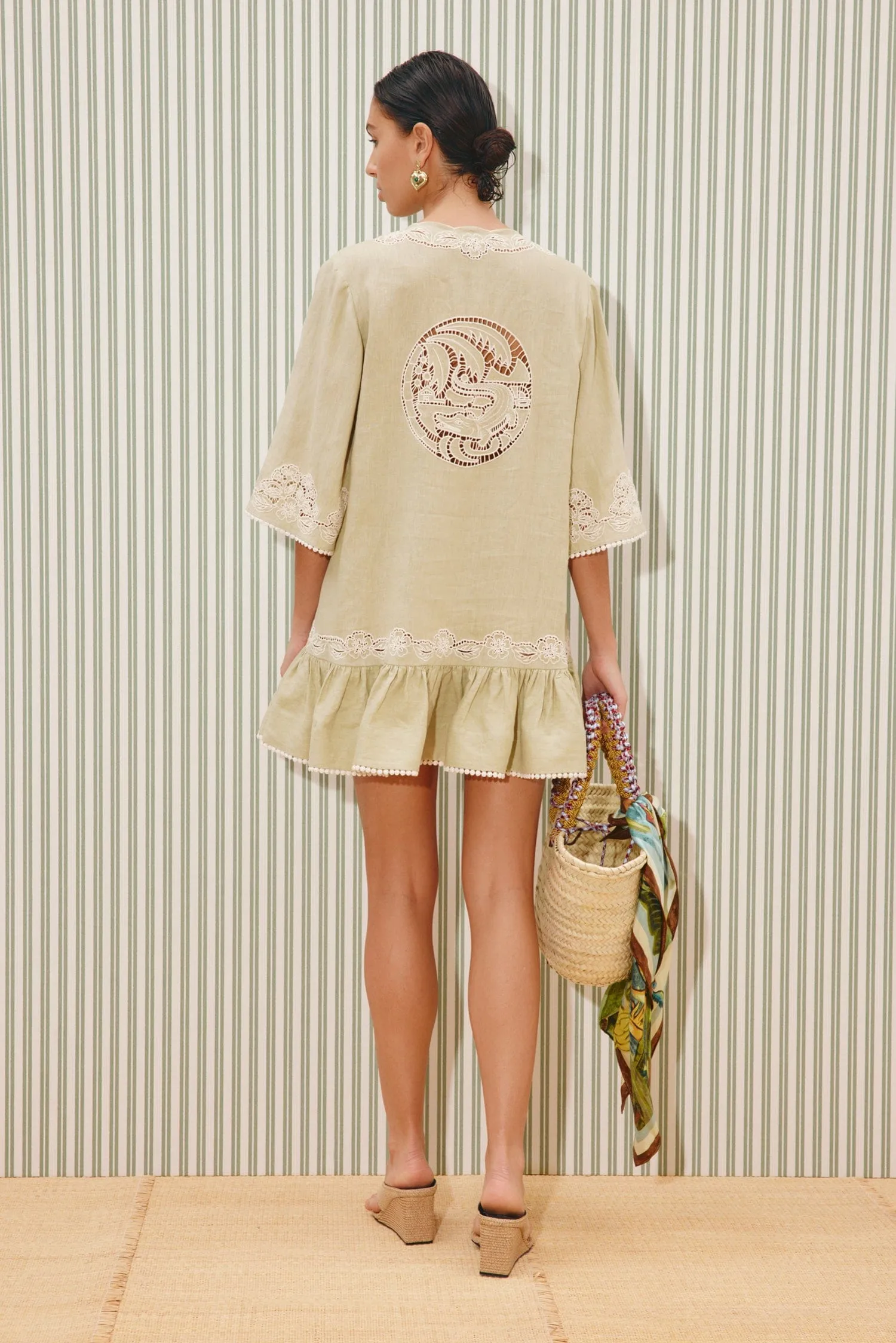 LOUIE EMBROIDERED MINI DRESS sold by Alemais product image thumbnail 4