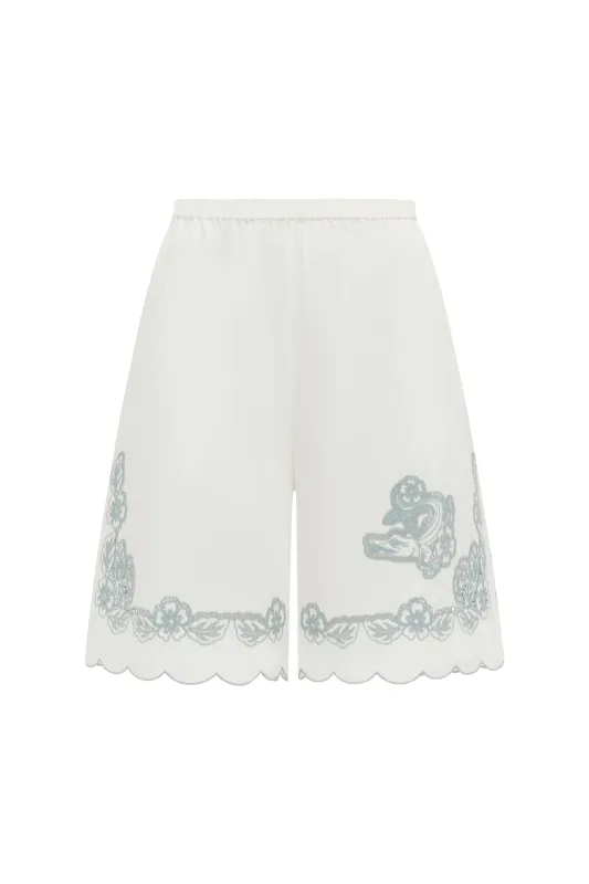 LOUIE EMBROIDERED SHORT sold by Alemais