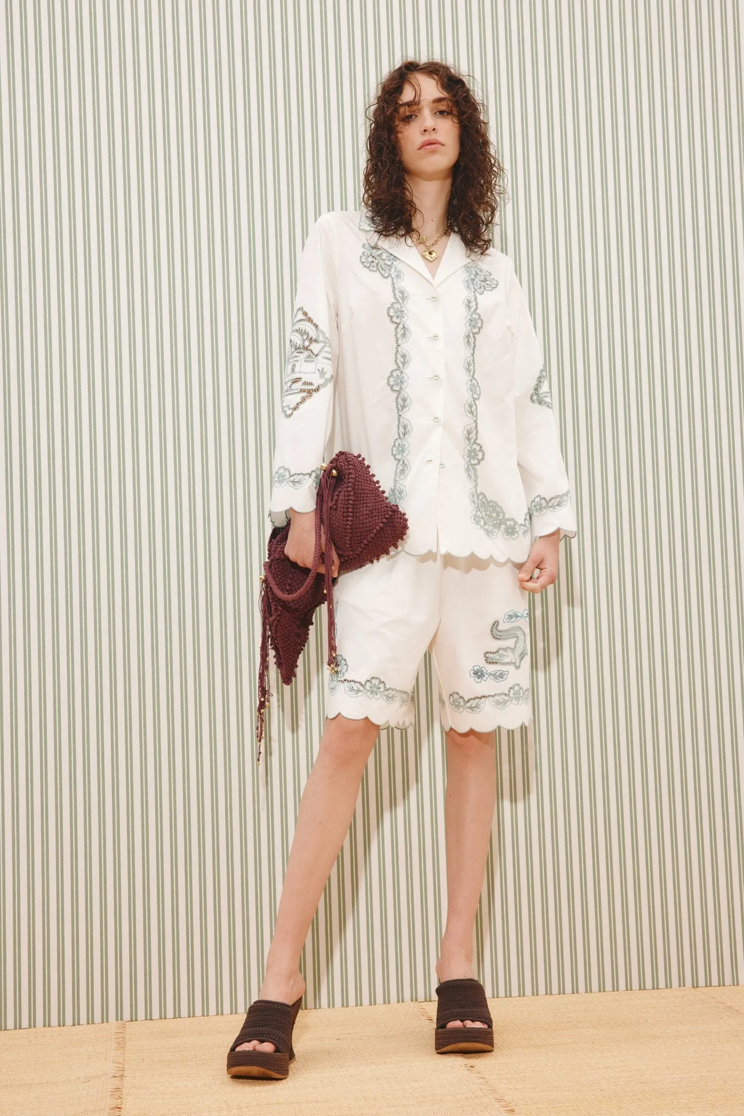 LOUIE EMBROIDERED SHORT sold by Alemais product image thumbnail 2