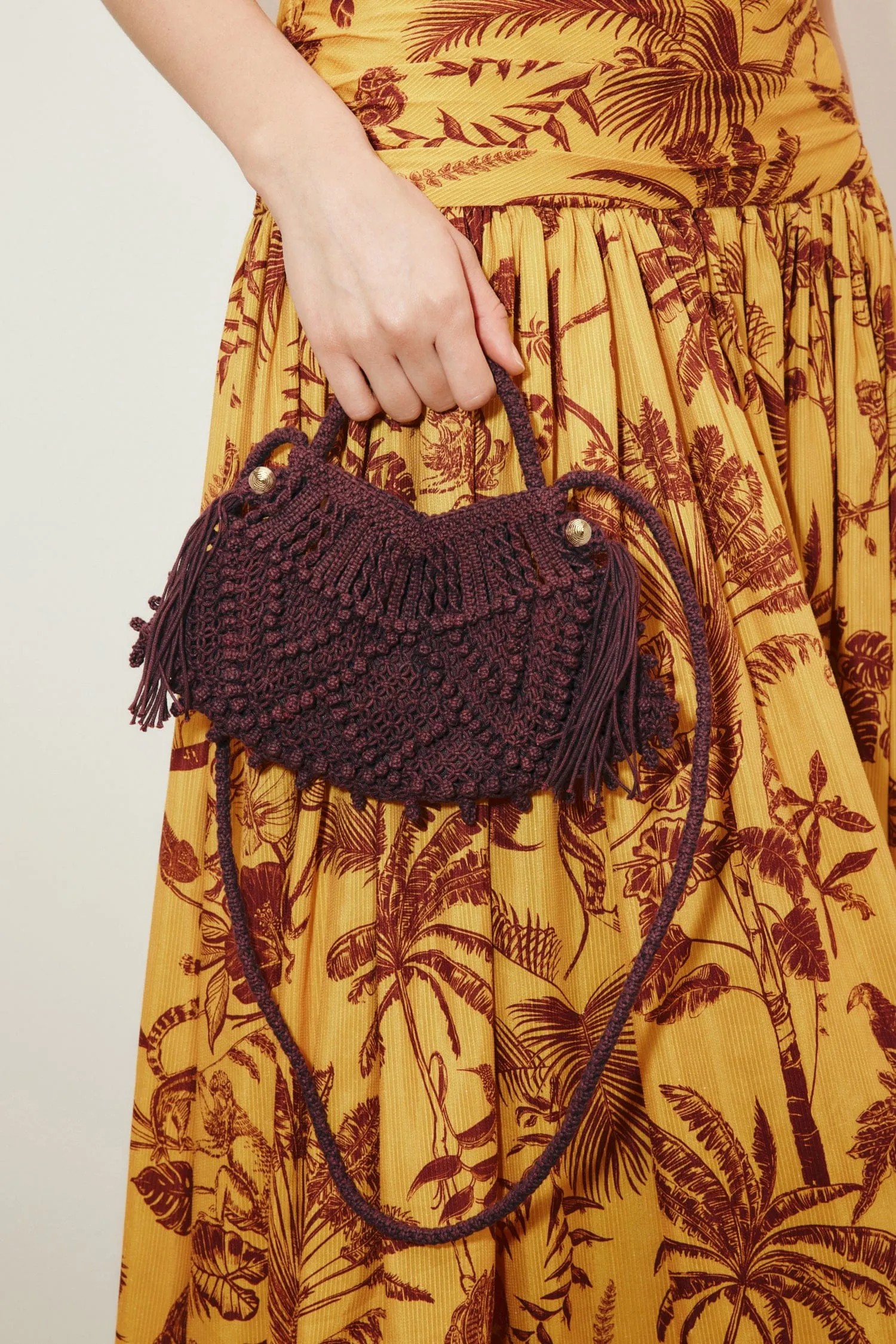 MACRAME CRESCENT BAG BORDEAUX sold by Alemais product image thumbnail 2