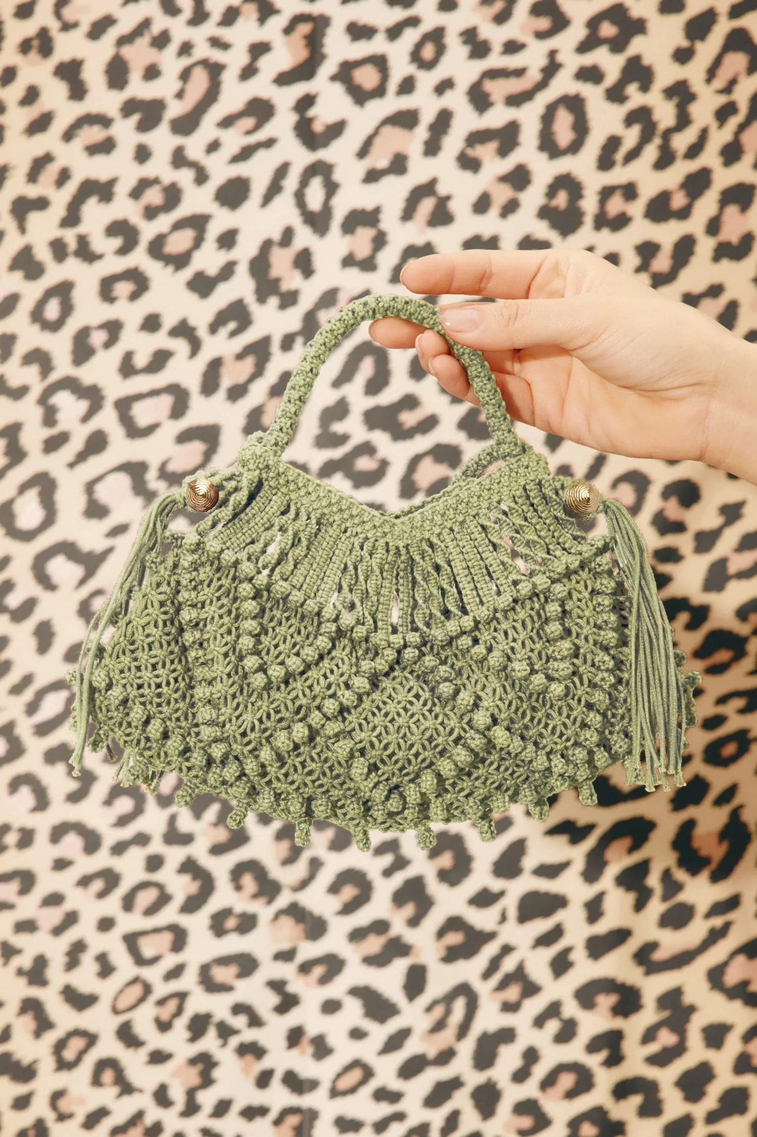 MACRAME CRESCENT BAG SAGE sold by Alemais product image thumbnail 2
