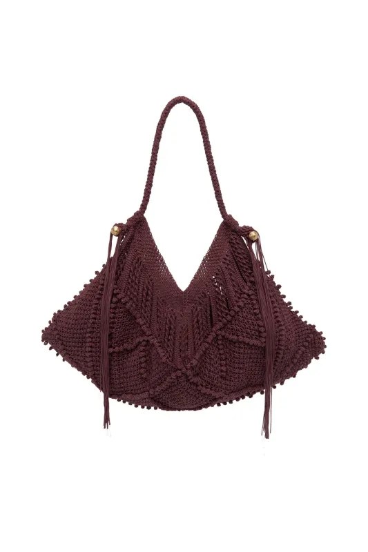 MACRAME MAXI CRESCENT TOTE sold by Alemais