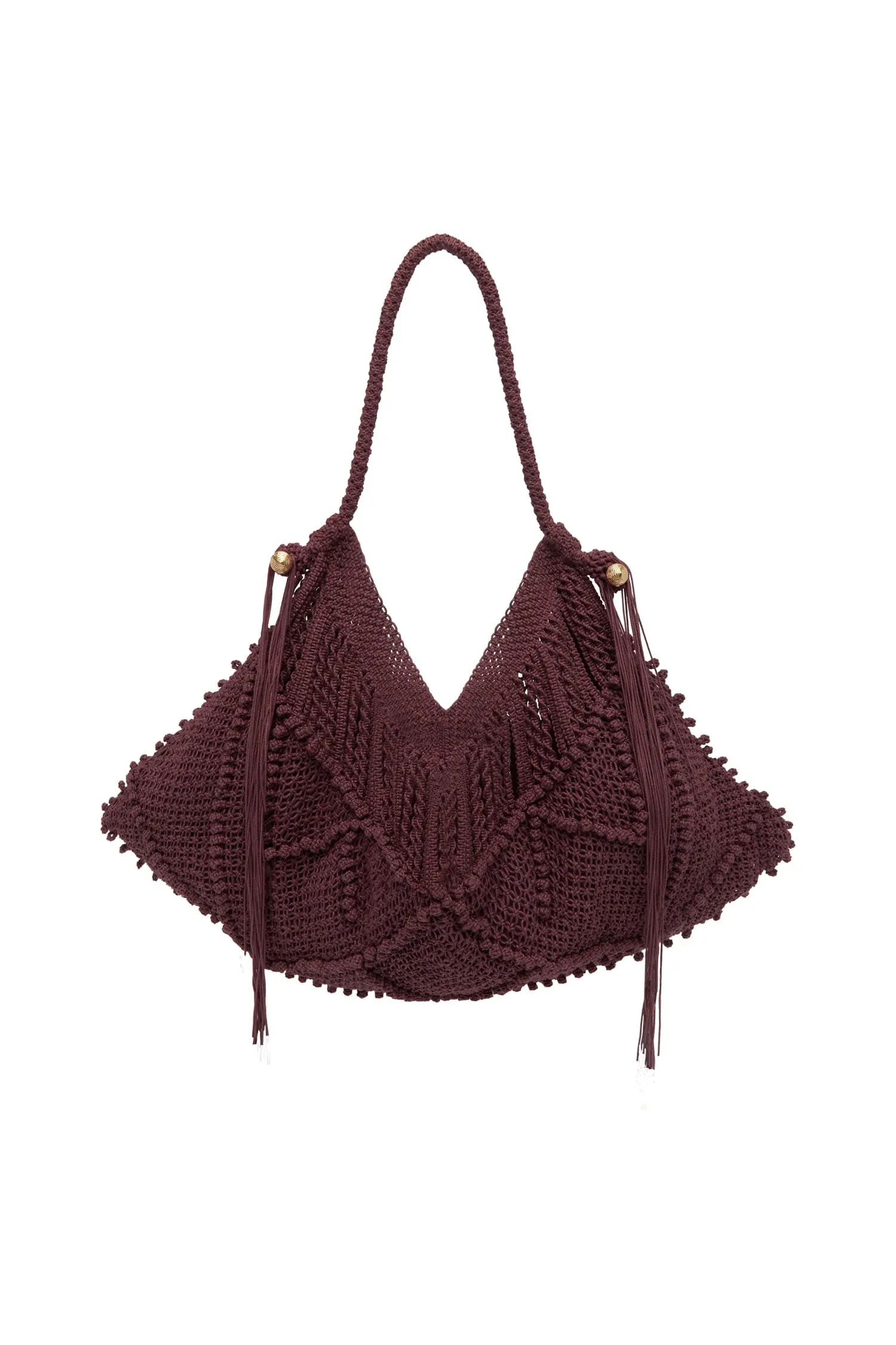 MACRAME MAXI CRESCENT TOTE sold by Alemais