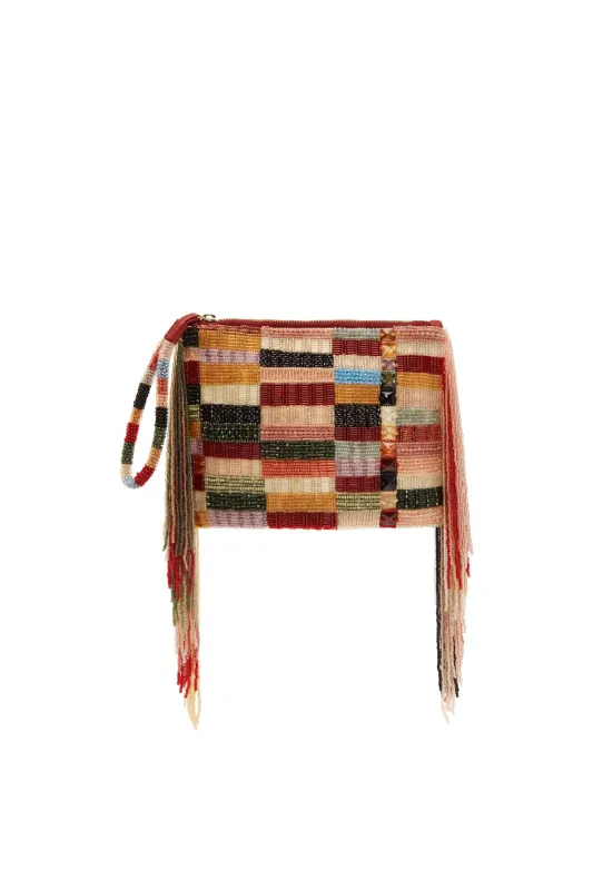 MARJORELLE BEADED TASSEL CLUTCH made by Alemais
