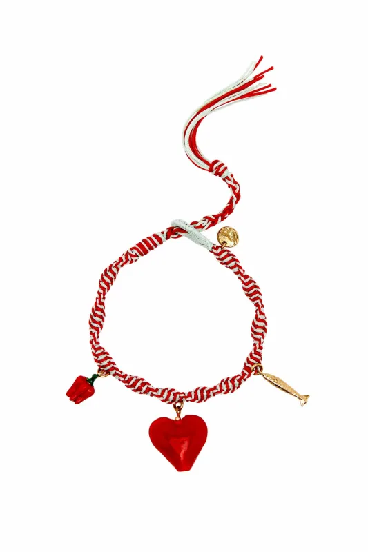 TESORI ROSSA MACRAME CHARM BRACELET made by Alemais