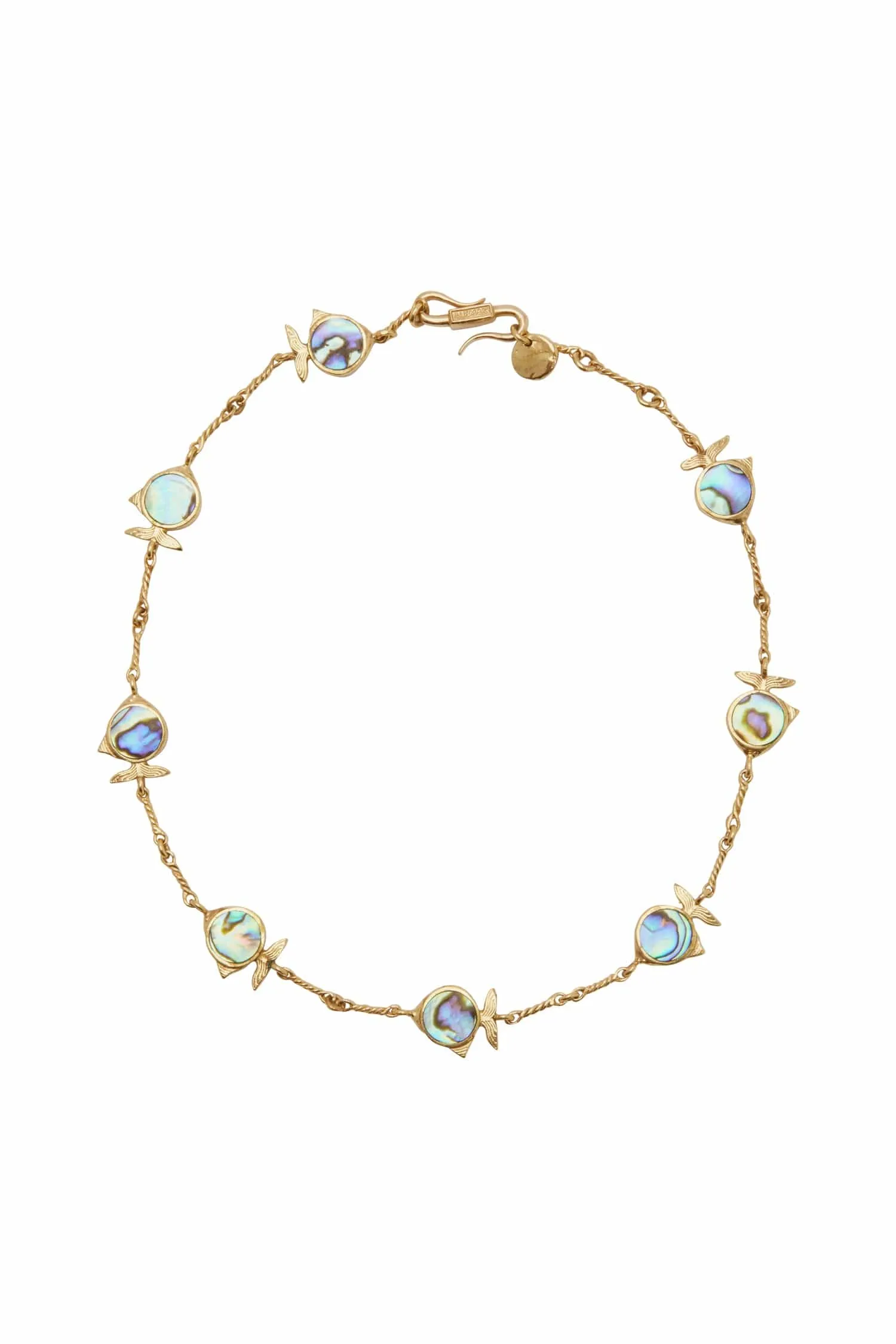 CALYPSO PAUA FISH NECKLACE sold by Alemais