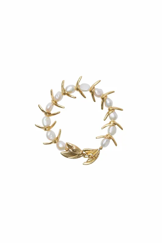CALYPSO PEARL FISH BRACELET made by Alemais