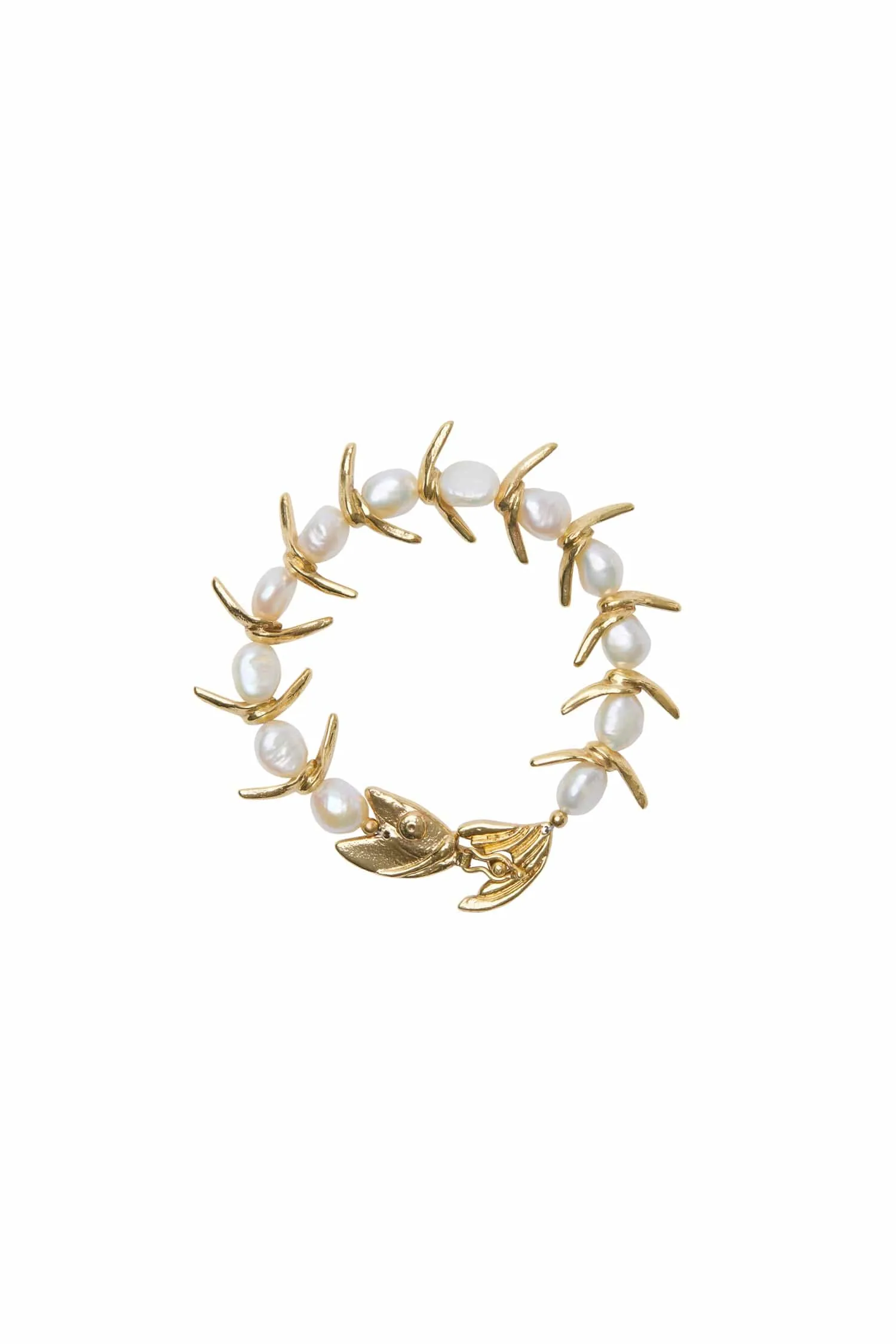 CALYPSO PEARL FISH BRACELET sold by Alemais
