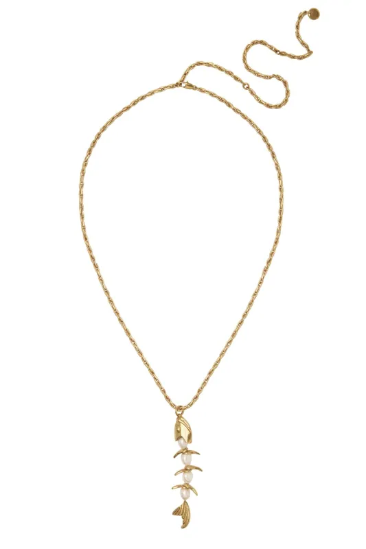 CALYPSO PEARL FISH NECKLACE made by Alemais