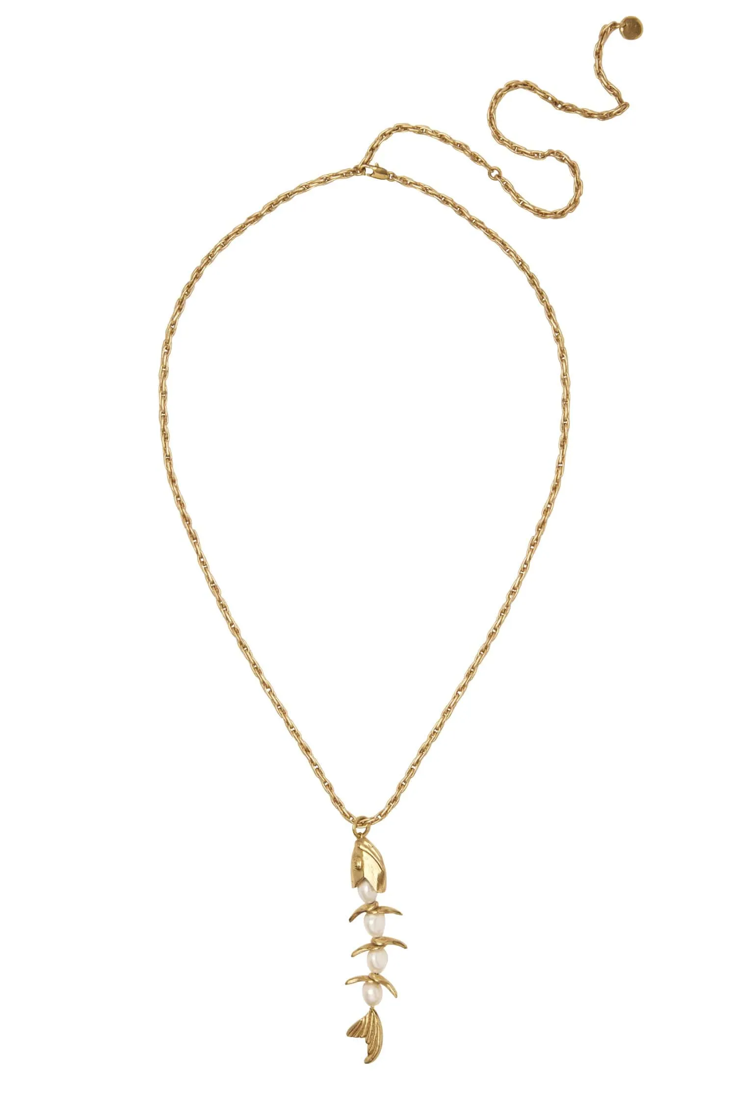CALYPSO PEARL FISH NECKLACE sold by Alemais