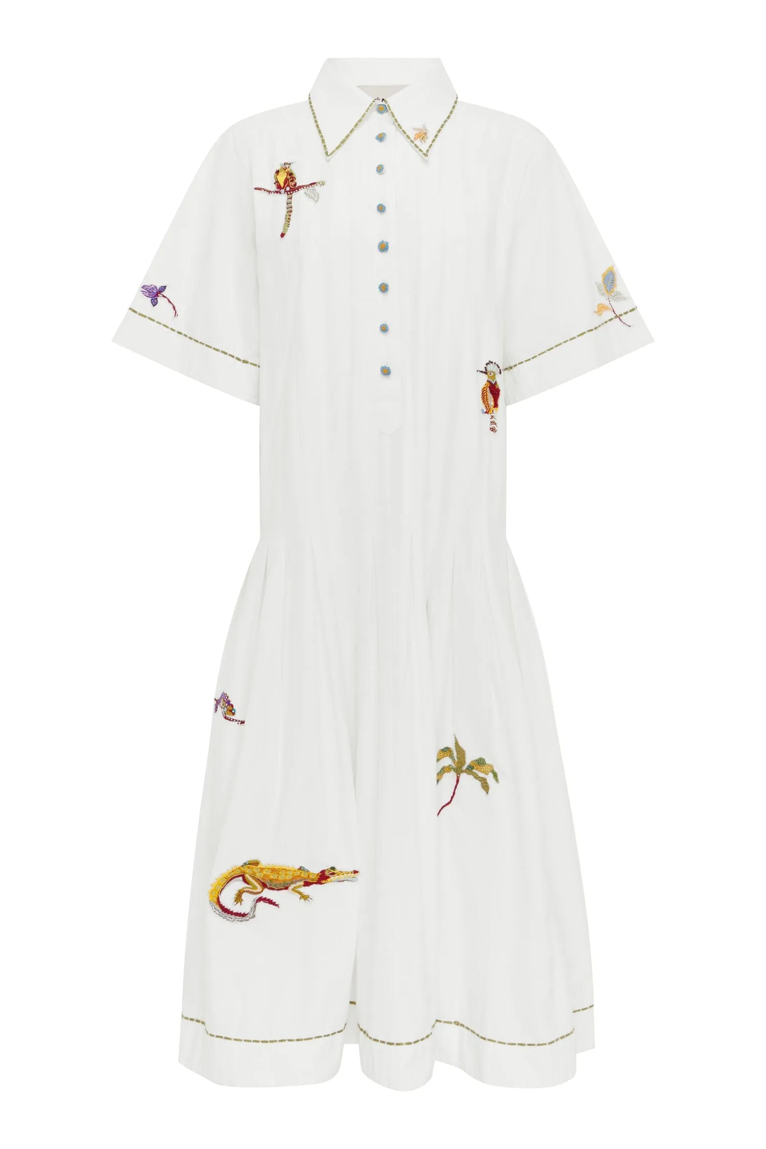 CAMELIA EMBELLISHED SHIRTDRESS sold by Alemais