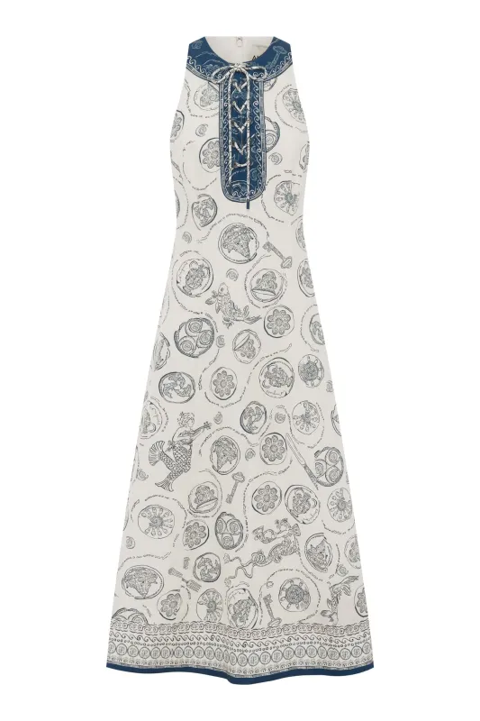 LUCKY LACE UP MIDI DRESS made by Alemais