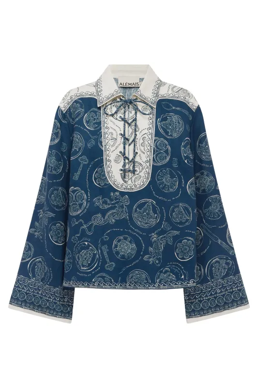 LUCKY LACE UP TOP made by Alemais