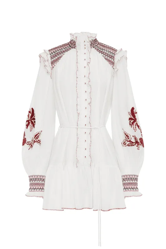 ODIE EMBROIDERED MINI DRESS made by Alemais