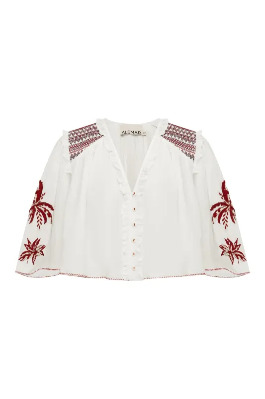 ODIE EMBROIDERED TOP made by Alemais