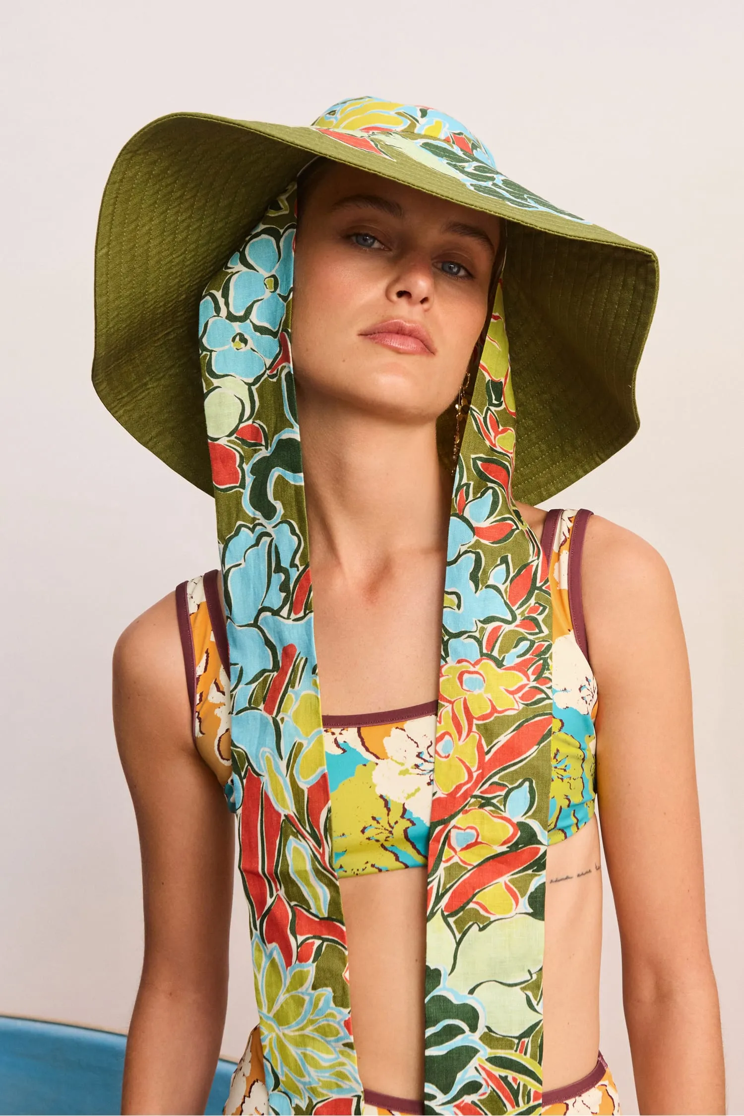 SOLSTICE WIDE BRIM TIE SUNHAT sold by Alemais product image thumbnail 2