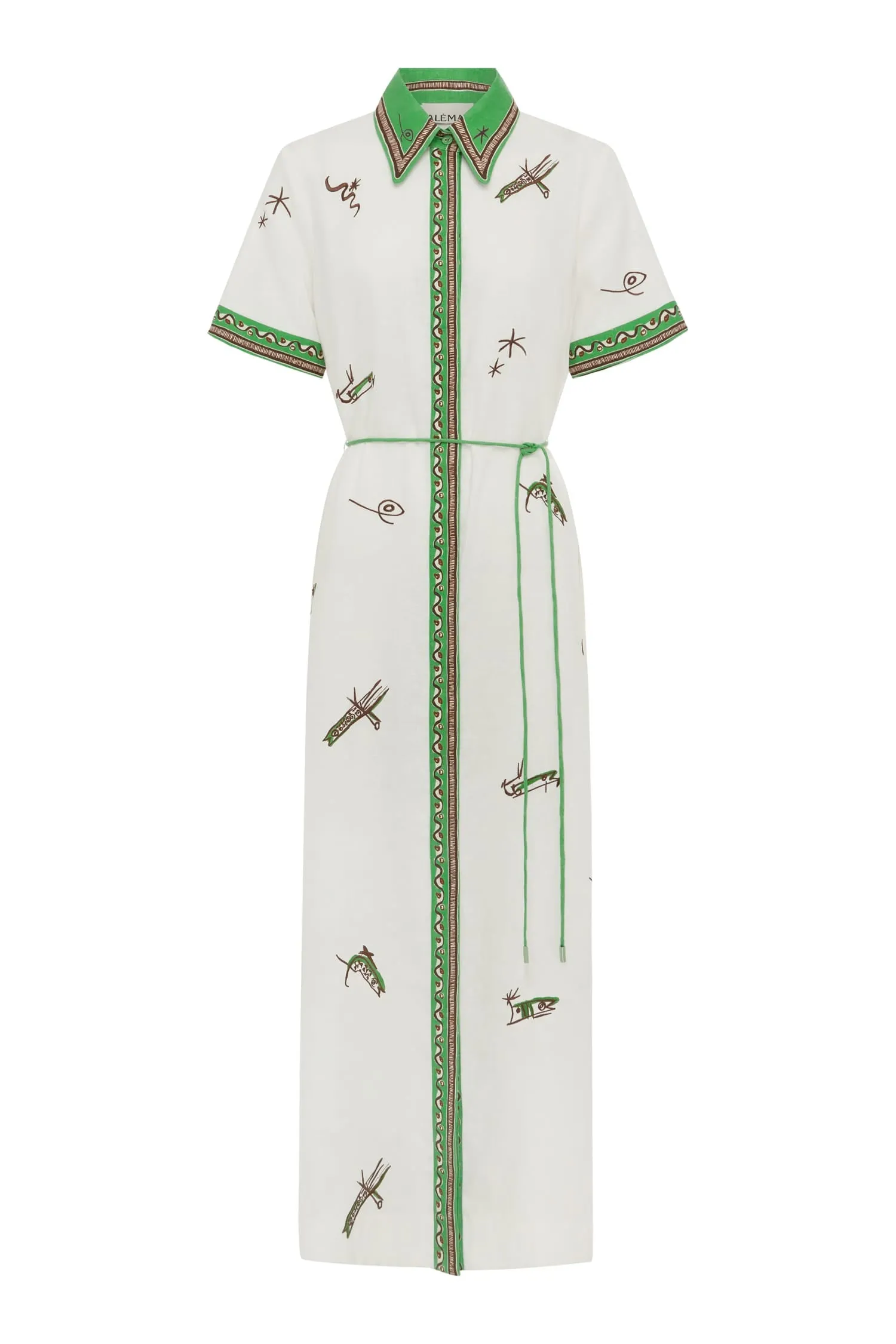 WANDA EMBROIDERED SHIRTDRESS sold by Alemais