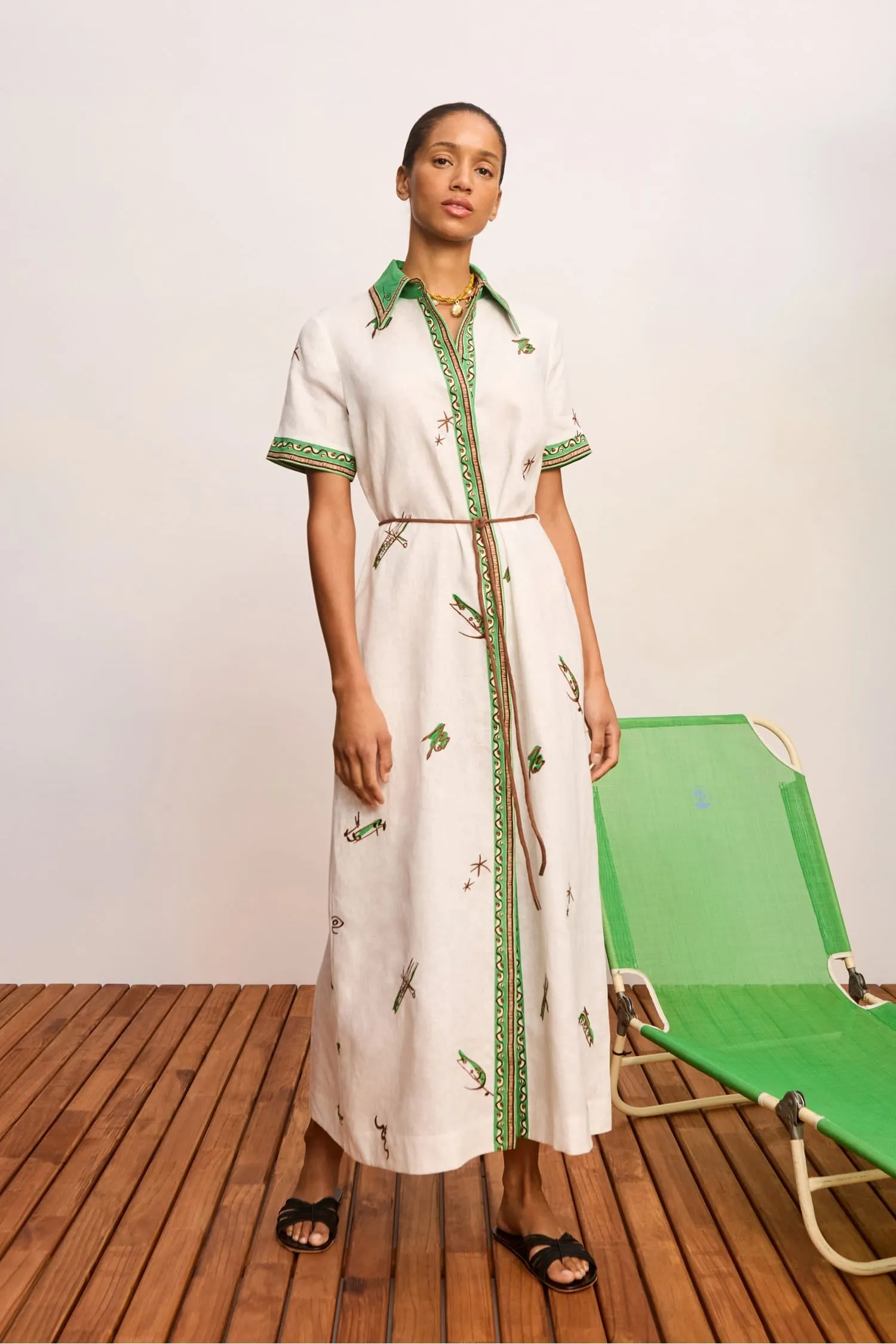 WANDA EMBROIDERED SHIRTDRESS sold by Alemais product image thumbnail 2