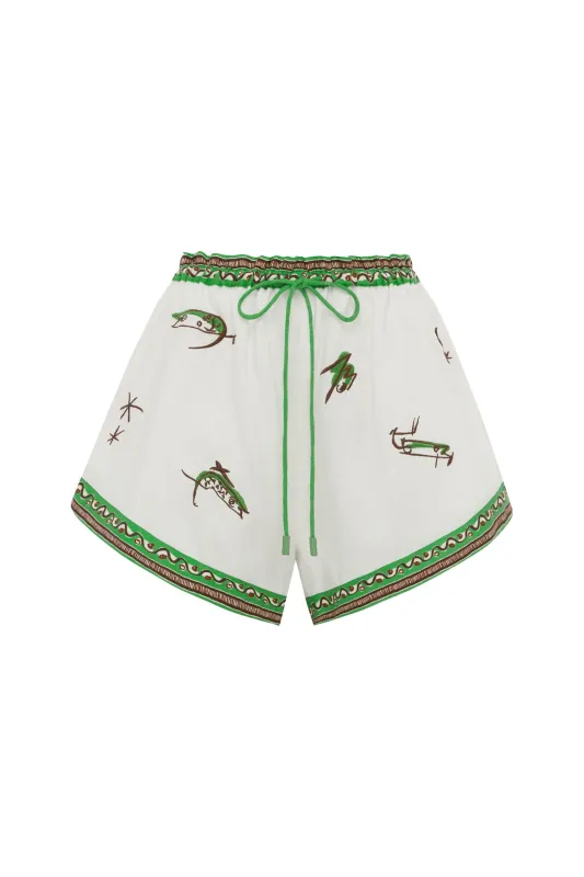 WANDA EMBROIDERED SHORT made by Alemais