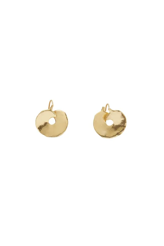 ATOMIC DISC MINI HOOP EARRINGS made by Alemais