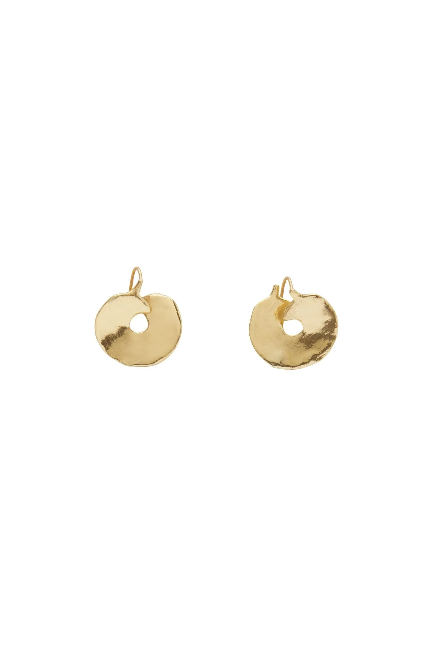 ATOMIC DISC MINI HOOP EARRINGS sold by Alemais