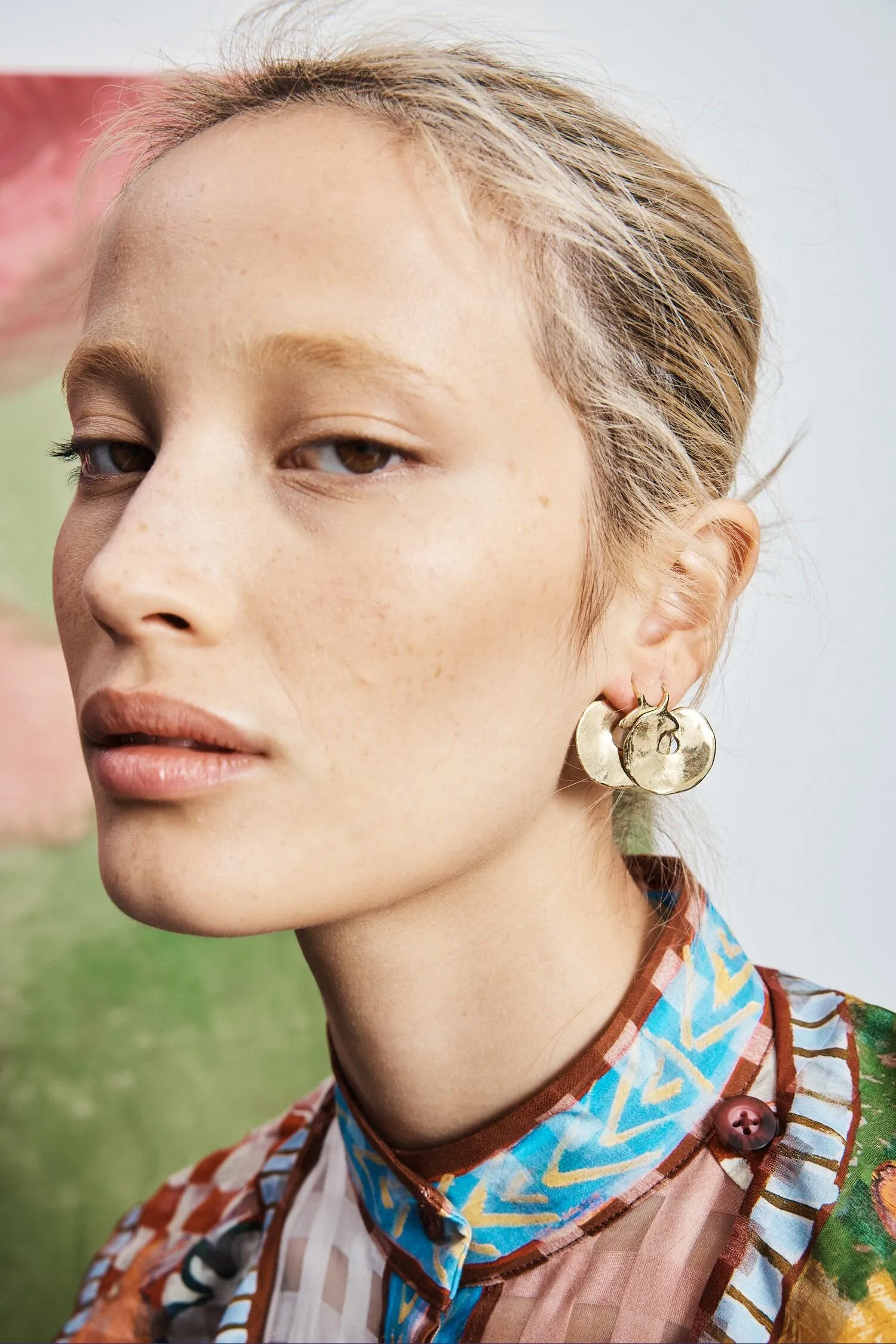 ATOMIC DISC MINI HOOP EARRINGS sold by Alemais product image thumbnail 2