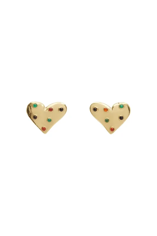 ATOMIC HEART MINI STONE STUDS made by Alemais