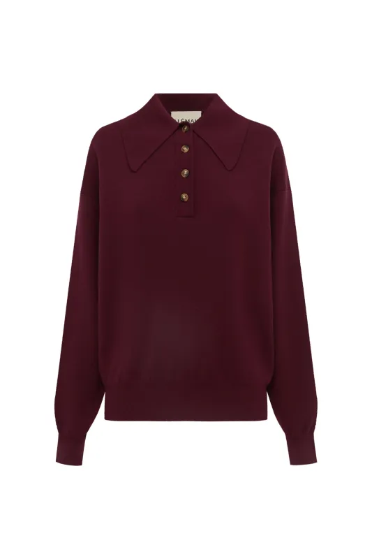 CLAUDIA PLUM KNIT POLO made by Alemais