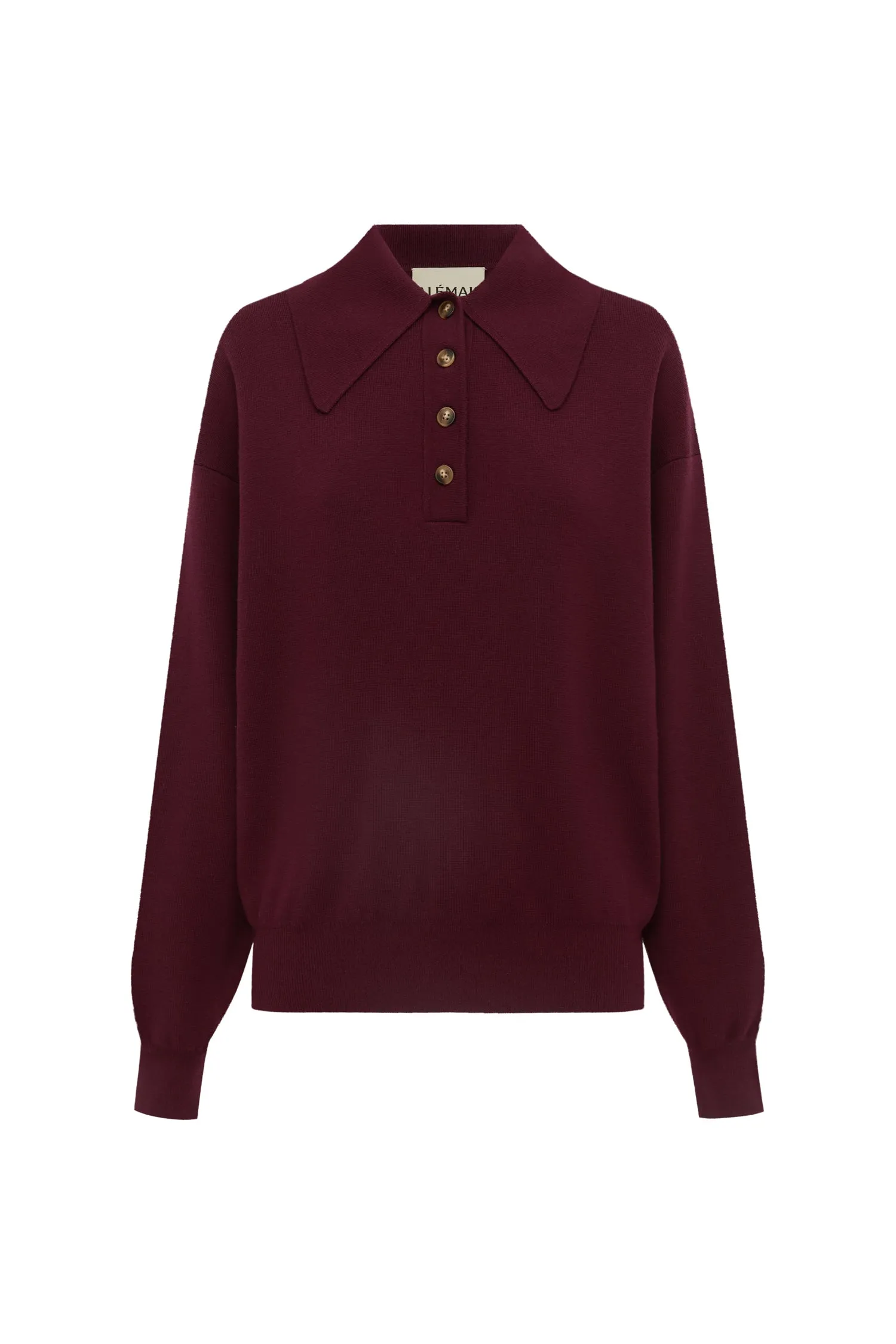 CLAUDIA PLUM KNIT POLO sold by Alemais