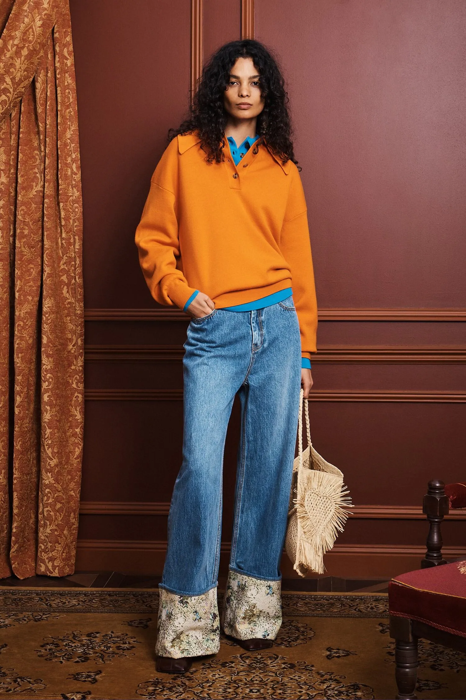 CLAUDIA TANGERINE KNIT POLO sold by Alemais product image thumbnail 2