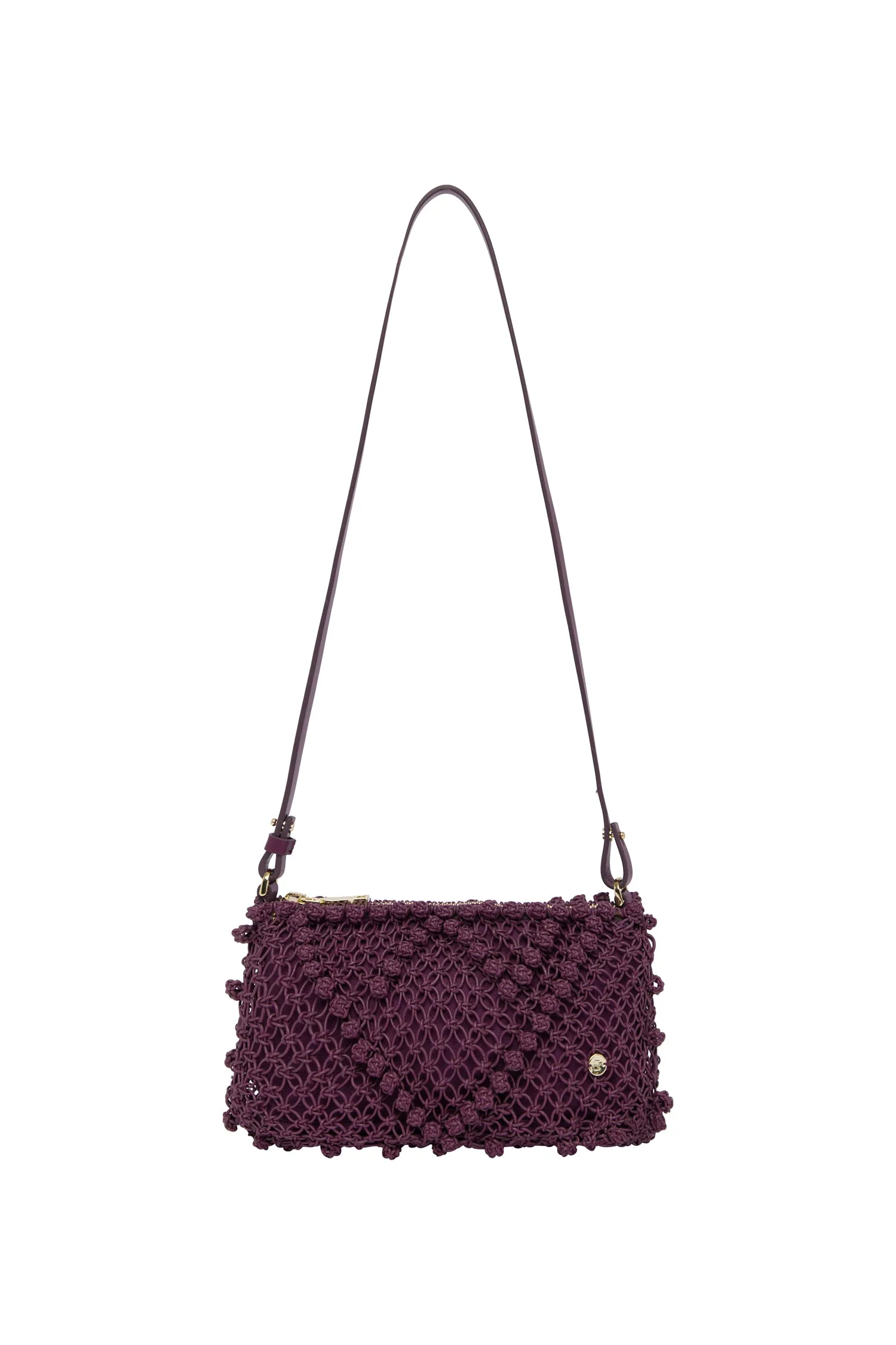 LEATHER MACRAME CLUTCH GRAPE sold by Alemais product image thumbnail 3